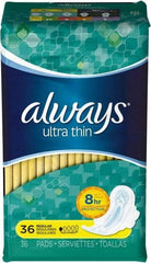 Always - Folded Sanitary Napkins - Regular Absorbency, Up to 8 Hours LeakGuard Protection - Industrial Tool & Supply