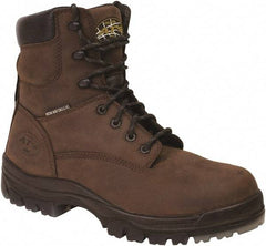 OLIVER - Men's Size 10.5 Wide Width Composite Work Boot - Brown, Leather Upper, Rubber Outsole, 6" High, Lace-Up - Industrial Tool & Supply