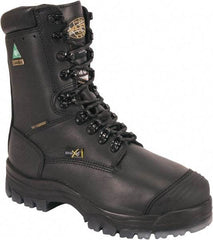 OLIVER - Men's Size 11 Wide Width Composite Work Boot - Black, Leather Upper, Rubber Outsole, 8" High, Lace-Up, Waterproof - Industrial Tool & Supply