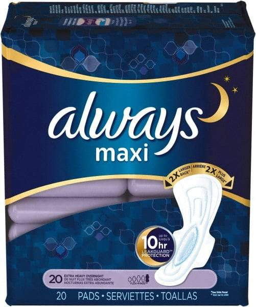 Always - Folded Sanitary Napkins - Extra Heavy Protection, Overnight, Up to 8 Hour Absorbency - Industrial Tool & Supply