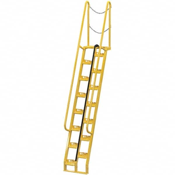 Vestil - 149-5/8" High 350 Lb Capacity 15 Step Alternating Tread Stair - Industrial Tool & Supply