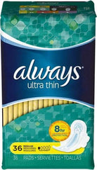 Always - Folded Sanitary Napkins - Regular Absorbency, Up to 8 Hours LeakGuard Protection - Industrial Tool & Supply