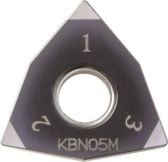 Kyocera - WNGA431 Grade KBN35M CBN Turning Insert - Megacoat Finish, 80° Trigon, 1/2" Inscr Circle, 3/16" Thick, 1/64" Corner Radius - Industrial Tool & Supply