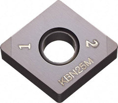 Kyocera - CNGA431 Grade KBN25M CBN Turning Insert - Megacoat Finish, 80° Diamond, 1/2" Inscr Circle, 3/16" Thick, 1/64" Corner Radius - Industrial Tool & Supply