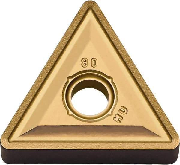 Kyocera - TNMG332 MU Grade SW05 Carbide Turning Insert - Uncoated, 60° Triangle, 3/8" Inscr Circle, 3/16" Thick, 1/32" Corner Radius - Industrial Tool & Supply