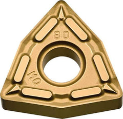 Kyocera - WNMG432 MQ Grade CA6525 Carbide Turning Insert - TiCN/Al2O3/TiN Finish, 80° Trigon, 1/2" Inscr Circle, 3/16" Thick, 1/32" Corner Radius - Industrial Tool & Supply