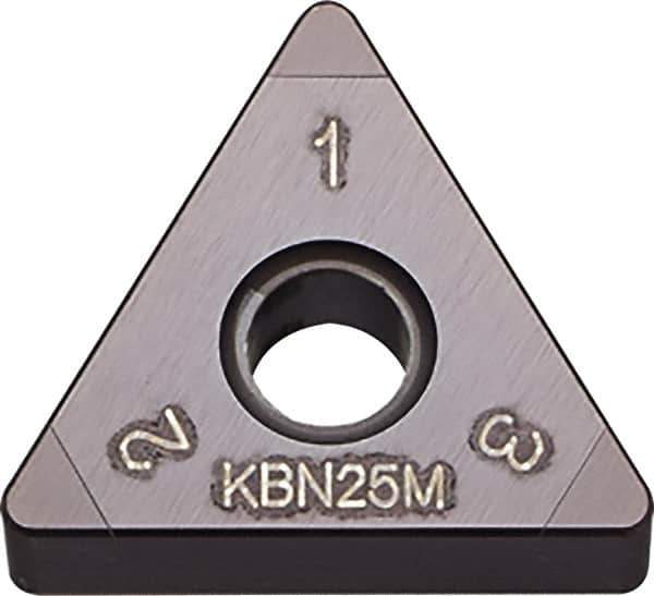 Kyocera - TNGA333 Grade KBN05M CBN Turning Insert - Megacoat Finish, 60° Triangle, 3/8" Inscr Circle, 3/16" Thick, 3/64" Corner Radius - Industrial Tool & Supply