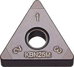 Kyocera - TNGA330.5 Grade KBN05M CBN Turning Insert - Megacoat Finish, 60° Triangle, 3/8" Inscr Circle, 3/16" Thick, 0.008" Corner Radius - Industrial Tool & Supply