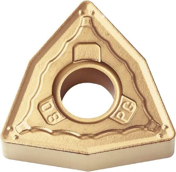 Kyocera - WNMG432 PG Grade PV720 Cermet Turning Insert - TiCN (Megacoat Nano) Finish, 80° Trigon, 1/2" Inscr Circle, 3/16" Thick, 1/32" Corner Radius - Industrial Tool & Supply