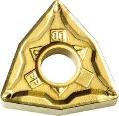 Kyocera - WNMG430.5 PP Grade PV720 Cermet Turning Insert - TiCN (Megacoat Nano) Finish, 80° Trigon, 1/2" Inscr Circle, 3/16" Thick, 0.008" Corner Radius - Industrial Tool & Supply