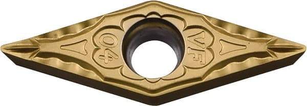 Kyocera - VBMT220.5 VF Grade PV720 Cermet Turning Insert - TiCN (Megacoat Nano) Finish, 35° Diamond, 1/4" Inscr Circle, 1/8" Thick, 0.008" Corner Radius - Industrial Tool & Supply