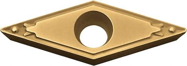 Kyocera - VBMT221 HQ Grade PV720 Cermet Turning Insert - TiCN (Megacoat Nano) Finish, 35° Diamond, 1/4" Inscr Circle, 1/8" Thick, 1/64" Corner Radius - Industrial Tool & Supply