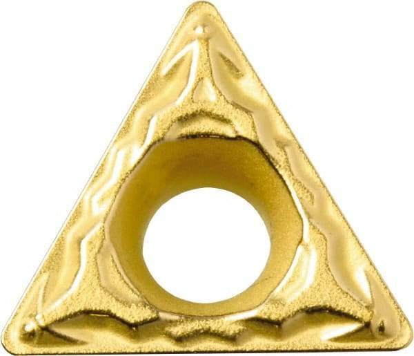 Kyocera - TPMT221 PP Grade PV720 Cermet Turning Insert - TiCN (Megacoat Nano) Finish, 60° Triangle, 1/4" Inscr Circle, 1/8" Thick, 1/64" Corner Radius - Industrial Tool & Supply