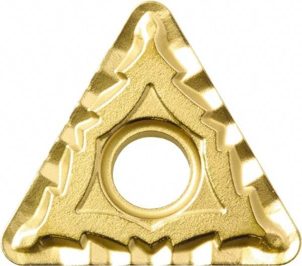 Kyocera - TNMG332 CQ Grade PV720 Cermet Turning Insert - TiCN (Megacoat Nano) Finish, 60° Triangle, 3/8" Inscr Circle, 3/16" Thick, 1/32" Corner Radius - Industrial Tool & Supply