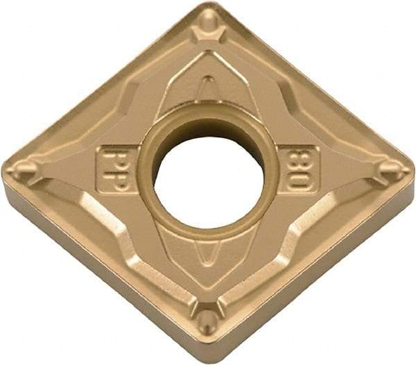 Kyocera - CNMG430.5 PP Grade PV720 Cermet Turning Insert - TiCN (Megacoat Nano) Finish, 80° Diamond, 1/2" Inscr Circle, 3/16" Thick, 0.008" Corner Radius - Industrial Tool & Supply