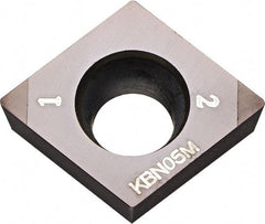 Kyocera - CCMW32.52 Grade KBN05M CBN Turning Insert - Megacoat Finish, 80° Diamond, 3/8" Inscr Circle, 5/32" Thick, 1/32" Corner Radius - Industrial Tool & Supply