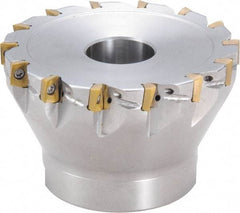 Kyocera - 8 Inserts, 32mm Cut Diam, 8.5mm Arbor Diam, 6mm Max Depth of Cut, Indexable Square-Shoulder Face Mill - 0° Lead Angle, 40mm High, BDMT 0703 Insert Compatibility, Through Coolant - Industrial Tool & Supply