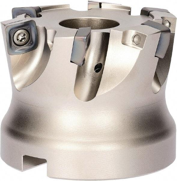 Kyocera - 5 Inserts, 63mm Cutter Diam, 1.5mm Max Depth of Cut, Indexable High-Feed Face Mill - 0.4331" Arbor Hole Diam, 8.4mm Keyway Width, 50mm High, MFH Toolholder, SOMT 10 Inserts - Industrial Tool & Supply