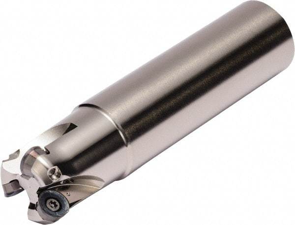 Kyocera - 20mm Cutting Diam, 20mm Shank Diam, 4mm Max Depth of Cut, Weldon Flat Indexable Copy End Mill - 2 Inserts, RDGT 08, RDMT 08 Insert, MRX Toolholder - Industrial Tool & Supply