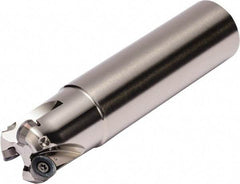 Kyocera - 25mm Cutting Diam, 25mm Shank Diam, 4mm Max Depth of Cut, Weldon Flat Indexable Copy End Mill - 4 Inserts, RDGT 08, RDMT 08 Insert, MRX Toolholder - Industrial Tool & Supply