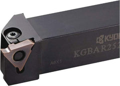 Kyocera - KGBA, External, Left Hand, 2.5mm Max Depth of Cut, 0.013 to 0.189" Groove Width, Indexable Grooving Tool Holder - GBA32R/L.. Insert Compatibility, 25mm Shank Height, 25mm Shank Width, 150mm OAL - Industrial Tool & Supply