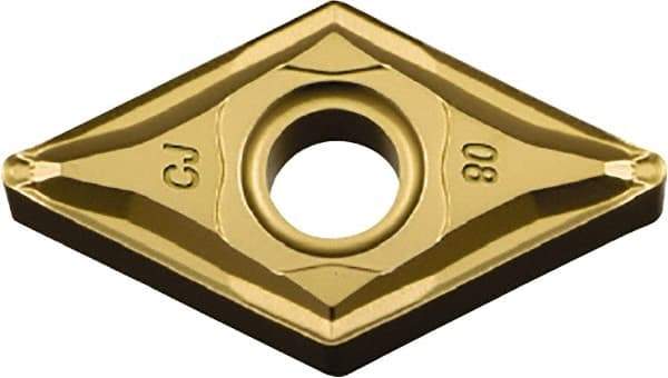 Kyocera - DNMG442 CJ Grade CA515 Carbide Turning Insert - TiCN/Al2O3/TiN Finish, 55° Diamond, 1/2" Inscr Circle, 1/4" Thick, 1/32" Corner Radius - Industrial Tool & Supply