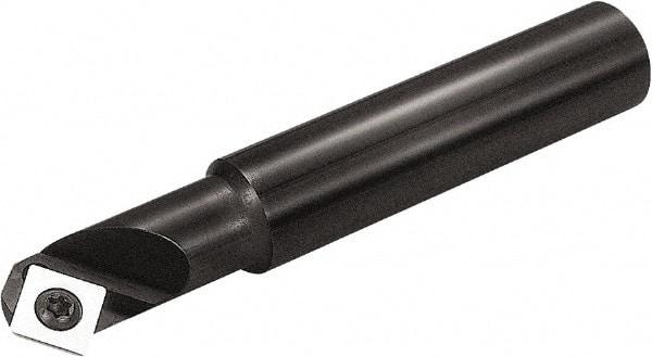 Kyocera - 60° Lead Angle, 19mm Max Cut Diam, 8mm Min Cut Diam, 10mm Max Depth of Cut, Indexable Chamfer and Angle End Mill - 1 Insert, SEKW 421, SEKW 422, SEMT 421 Insert Style, 110mm Overall Length, Straight Shank - Industrial Tool & Supply