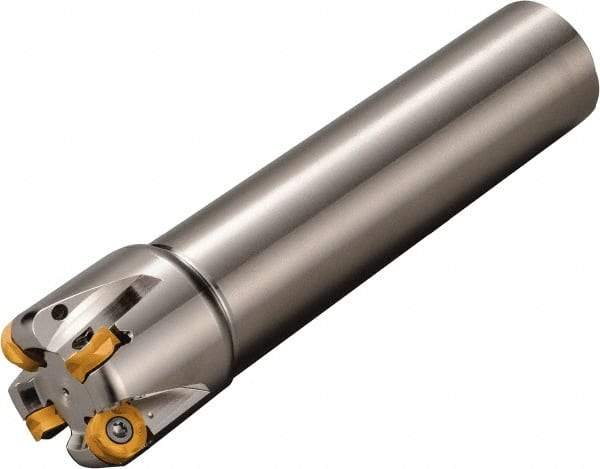 Kyocera - 50.8mm Cutting Diam, 1-1/2" Shank Diam, 5.99mm Max Depth of Cut, Straight Shank Indexable Copy End Mill - 4 Inserts, ROMU 12... Insert, MRW Toolholder - Industrial Tool & Supply