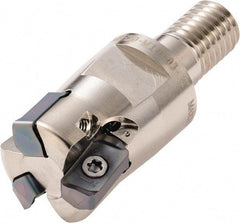 Kyocera - 22mm Cut Diam, 1mm Max Depth, M10 Modular Connection Indexable High-Feed End Mill - Screw Holding Method, LOGU 030310ER-GM Insert, MFH Toolholder, Through Coolant - Industrial Tool & Supply