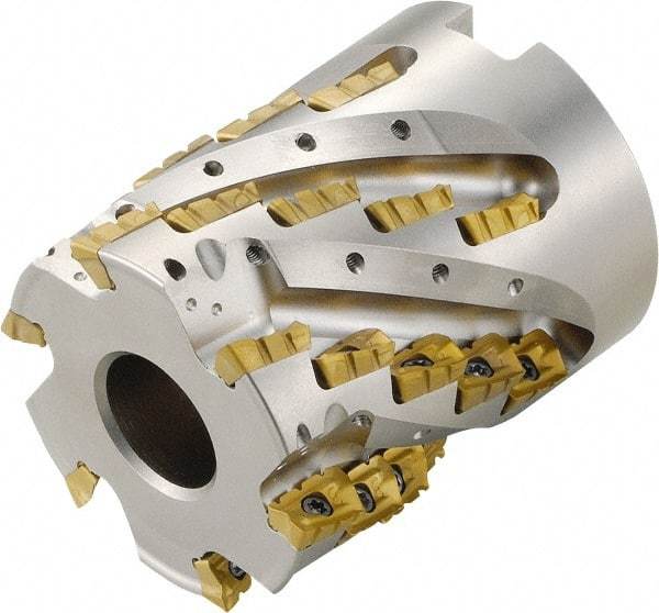Kyocera - 8 Inserts, 50mm Cut Diam, 11mm Arbor Diam, 30mm Max Depth of Cut, Indexable Square-Shoulder Face Mill - 90° Lead Angle, 52mm High, BDMT 1704 Insert Compatibility - Industrial Tool & Supply