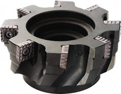 Kyocera - 12 Inserts, 100mm Cut Diam, 31mm Max Depth of Cut, Indexable Square-Shoulder Face Mill - 90° Lead Angle, 70mm High, SPMT1806 Insert Compatibility - Industrial Tool & Supply