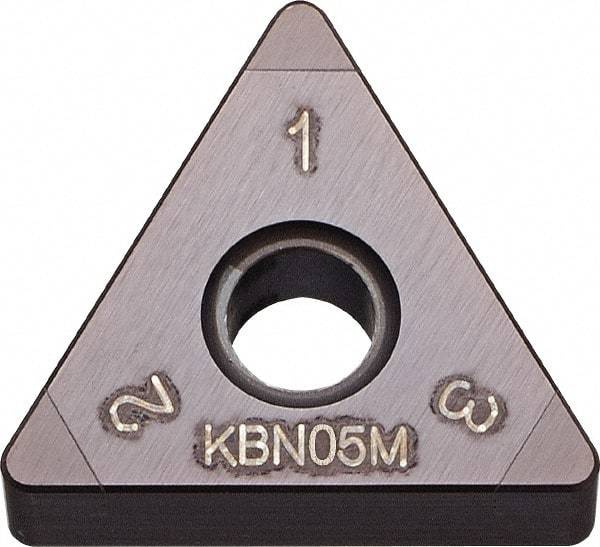 Kyocera - TNGA331 Grade KBN05M CBN Turning Insert - Megacoat Finish, 60° Triangle, 3/8" Inscr Circle, 3/16" Thick, 1/64" Corner Radius - Industrial Tool & Supply