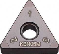 Kyocera - TNGA333 Grade KBN05M CBN Turning Insert - Megacoat Finish, 60° Triangle, 3/8" Inscr Circle, 3/16" Thick, 3/64" Corner Radius - Industrial Tool & Supply