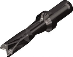 Kyocera - 129mm Max Drill Depth, 3xD, 43mm Diam, Indexable Insert Drill - 2 Inserts, 40mm Shank Diam, Whistle Notch Shank - Industrial Tool & Supply