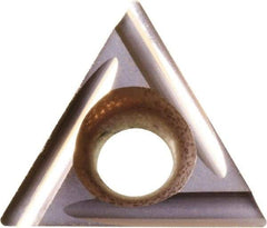 Kyocera - TPET220.2 USF Grade PR930 Carbide Turning Insert - TiCN Finish, 60° Triangle, 1/4" Inscr Circle, 1/8" Thick, 0.004" Corner Radius - Industrial Tool & Supply
