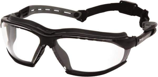 PYRAMEX - Clear Lenses, Framed Safety Glasses - Anti-Fog, Size Universal, Wrap Around - Industrial Tool & Supply