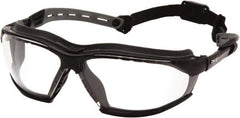 PYRAMEX - Clear Lenses, Framed Safety Glasses - Anti-Fog, Size Universal, Wrap Around - Industrial Tool & Supply