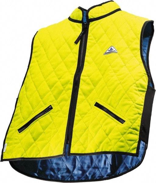 Techniche - Size L, High Visibility Lime Cooling Vest - Zipper Front, Nylon, HyperKewl - Industrial Tool & Supply