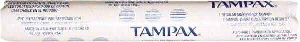 Tampax - Tampons - Regular Absorbency Tampons - Industrial Tool & Supply