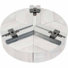 Abbott Workholding Products - 10" Max Chuck Capacity, Tongue & Groove Interface, Round Soft Lathe Chuck Jaw - 3 Jaw, Aluminum, 40mm Btw Mount Hole Ctrs, 10" Wide, 2" High, 12mm Groove, 12mm Fastener - Industrial Tool & Supply