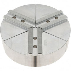 Abbott Workholding Products - 8" Max Chuck Capacity, 1.5mm x 60° Serrated Interface, Round Soft Lathe Chuck Jaw - 3 Jaw, Aluminum, 1.1811" Btw Mount Hole Ctrs, 8" Wide, 2" High, 10mm Fastener - Industrial Tool & Supply