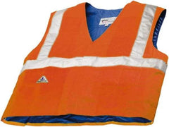 Techniche - Size S/M, High Visibility Orange Cooling Vest - Hook & Loop Front, Polyester, HyperKewl - Industrial Tool & Supply