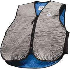 Techniche - Size M, Silver Cooling Vest - Zipper Front, Nylon, HyperKewl - Industrial Tool & Supply