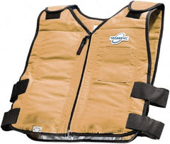 Techniche - Size 2XL, Khaki Cooling Vest - Zipper Front, Cotton - Industrial Tool & Supply