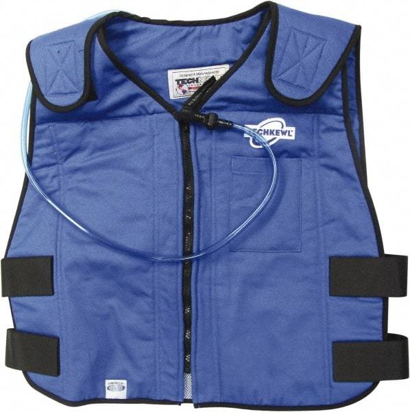 Techniche - Size 2XL, Blue Cooling Vest - Zipper Front, Cotton - Industrial Tool & Supply