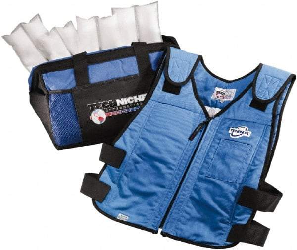 Techniche - Size 2XL, Royal Blue Cooling Vest - Zipper Front, Cotton - Industrial Tool & Supply