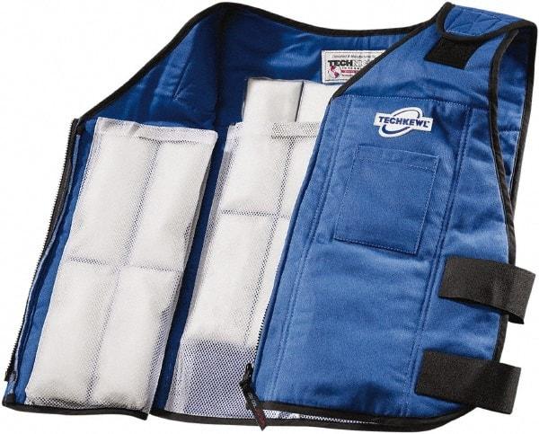 Techniche - Size M/L, Blue Cooling Vest - Zipper Front, Nomex - Industrial Tool & Supply