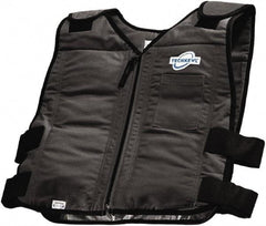 Techniche - Size L/XL, Black Cooling Vest - Zipper Front, Cotton - Industrial Tool & Supply