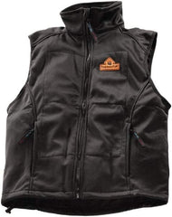 Techniche - Size 3XL Heated Vest - Black, Softshell Barrier Fleece, Zipper Closure - Industrial Tool & Supply