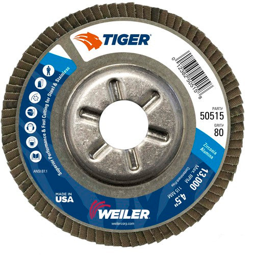 4-1/2 TIGER FLAP DISC 80Z 7/8 AH - Industrial Tool & Supply